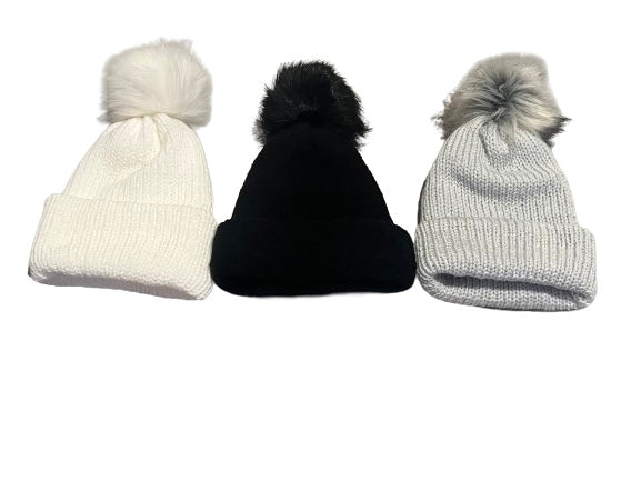 Rich Girl Knit Faux Fur Beanies