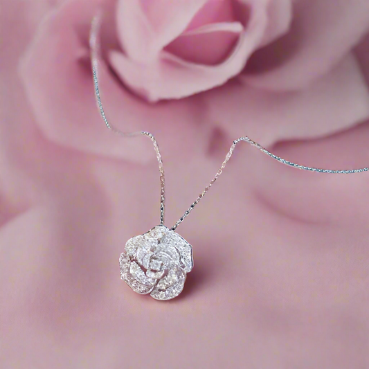 Silver Rose Necklace