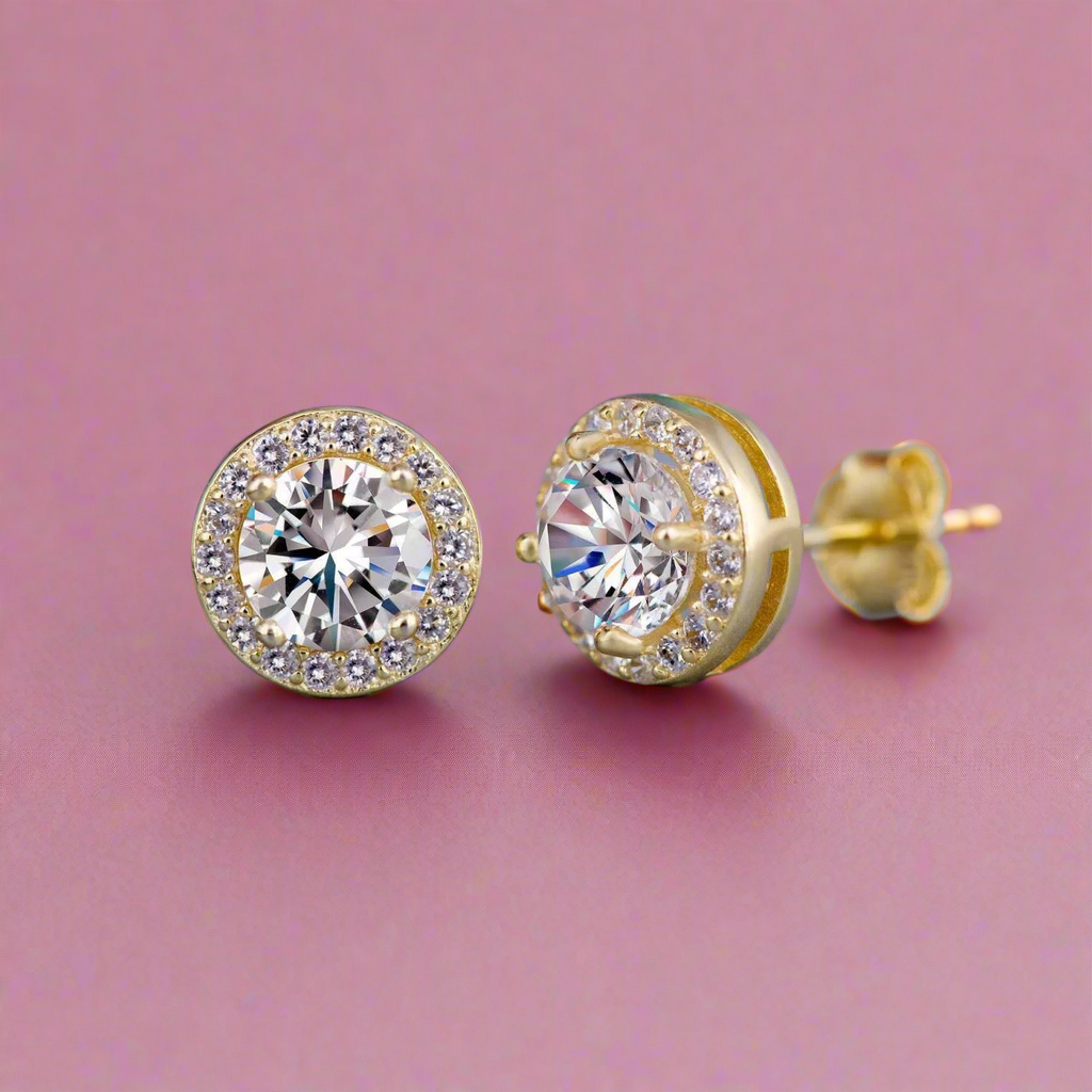 Gold Round Earrings