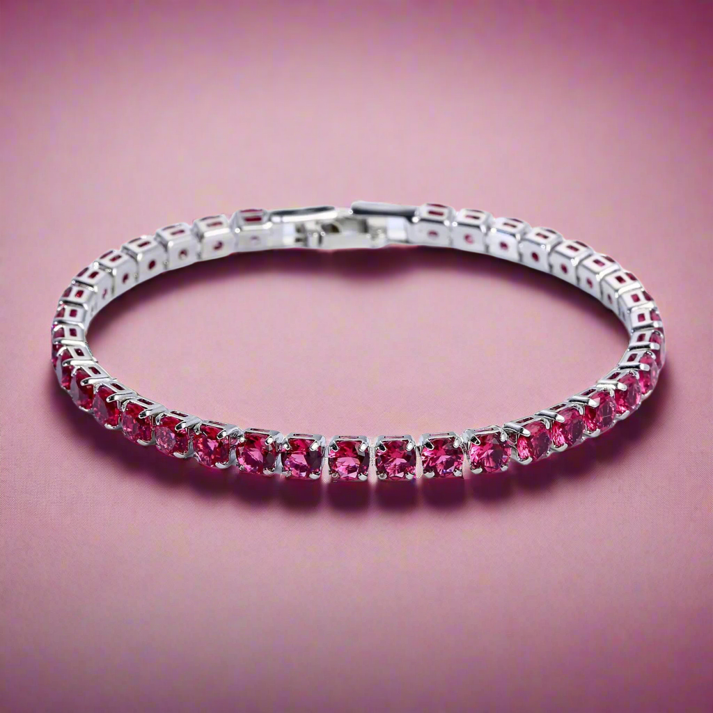 Deep Rose Tennis Bracelet