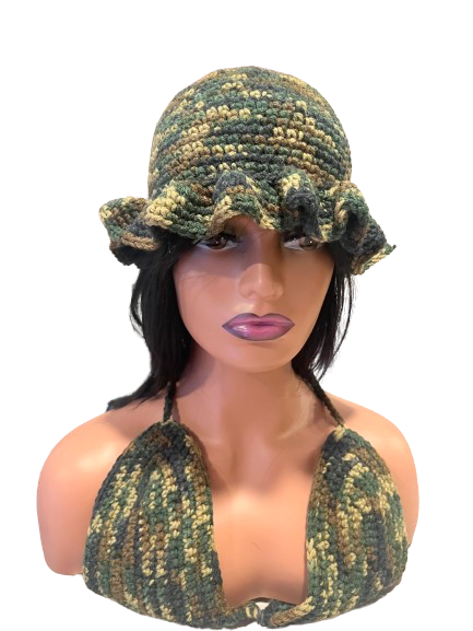 Camo Bucket Hat & Bralette