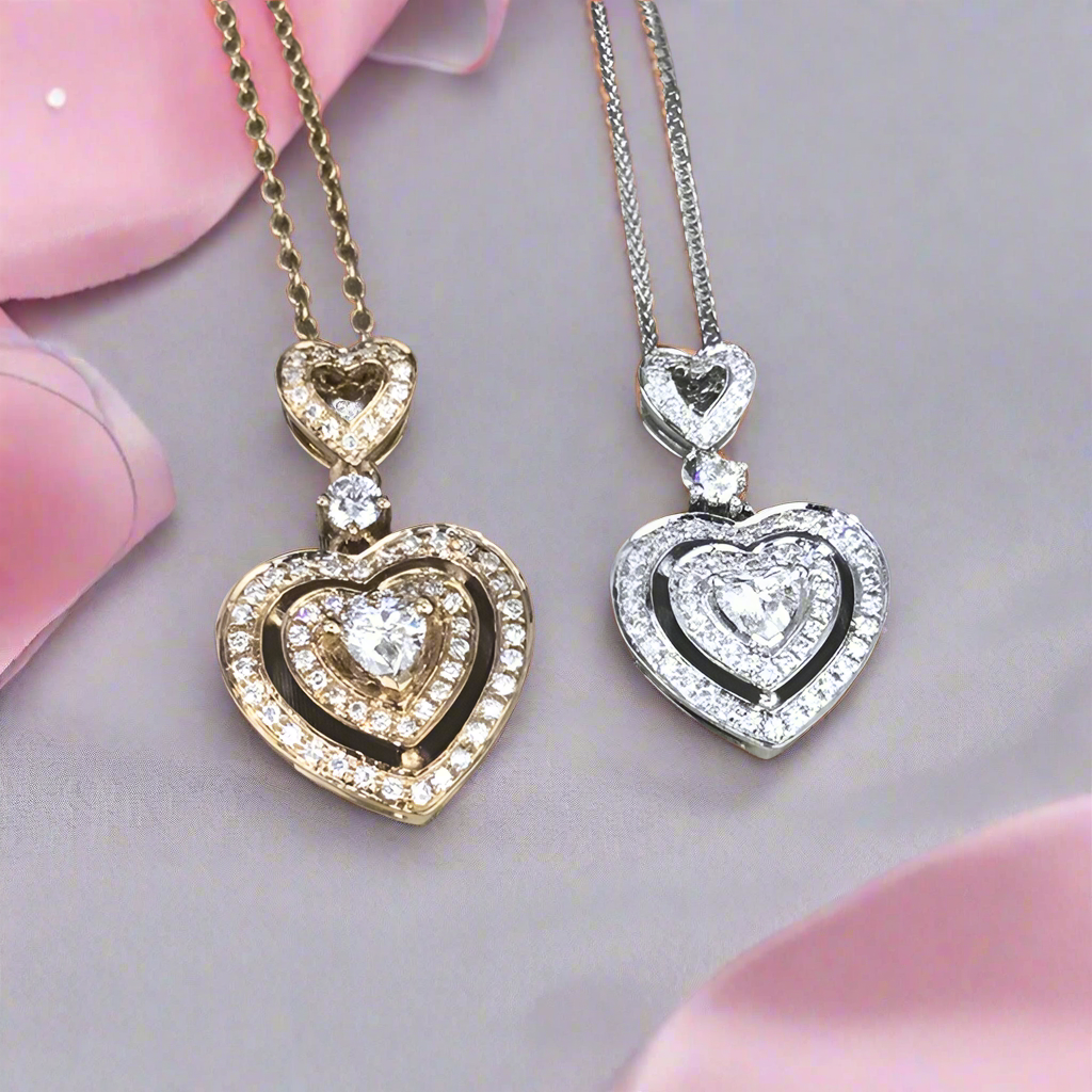 Demure Triple Heart Necklace