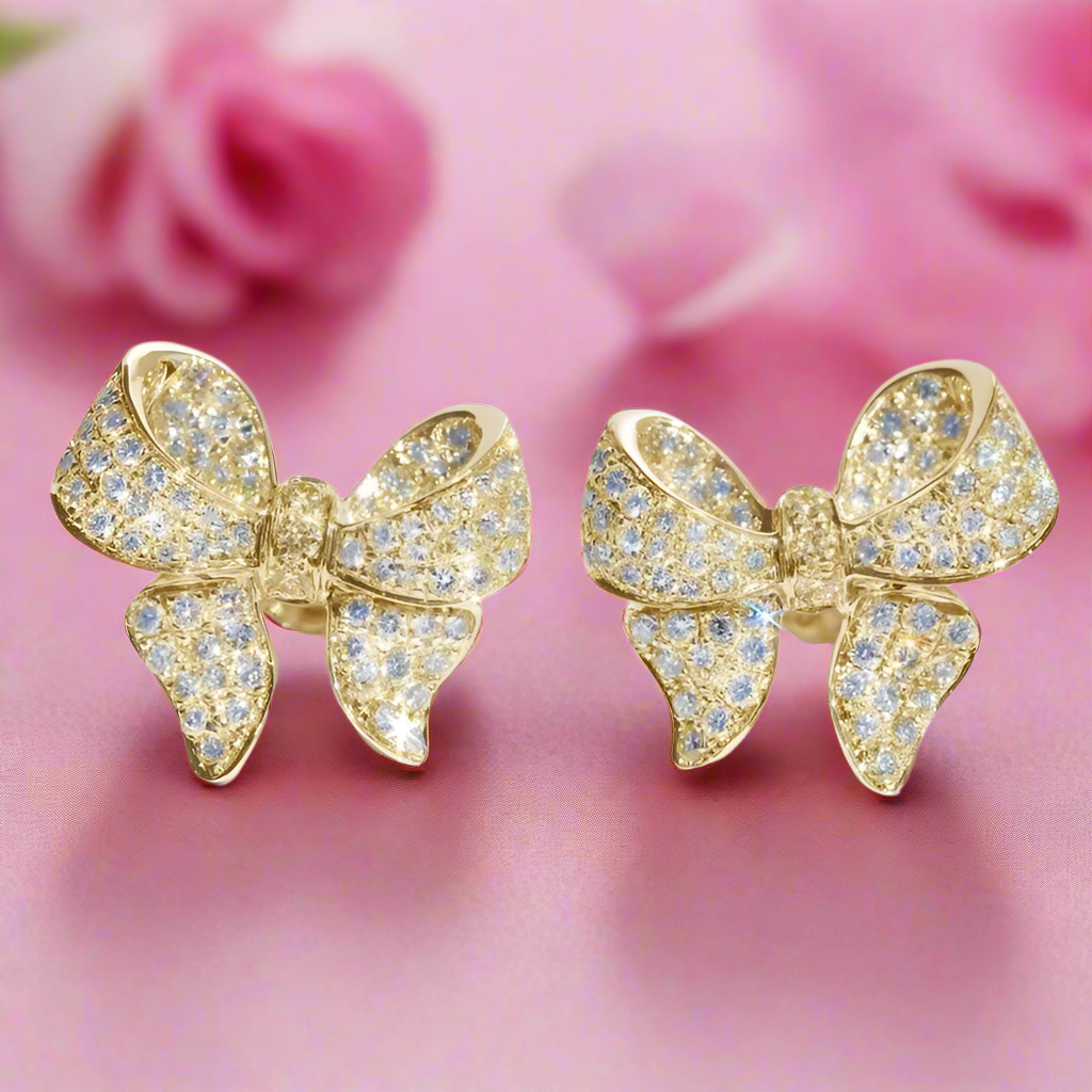 Gold Bow Earrings