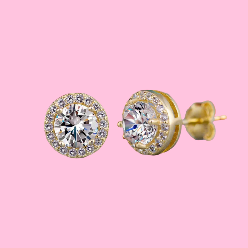 Gold Round Earrings