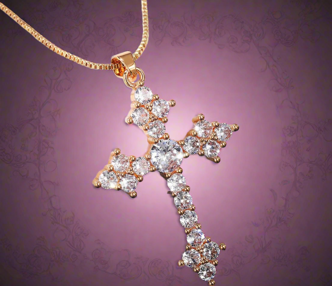 Gold Chrome Cross Necklace