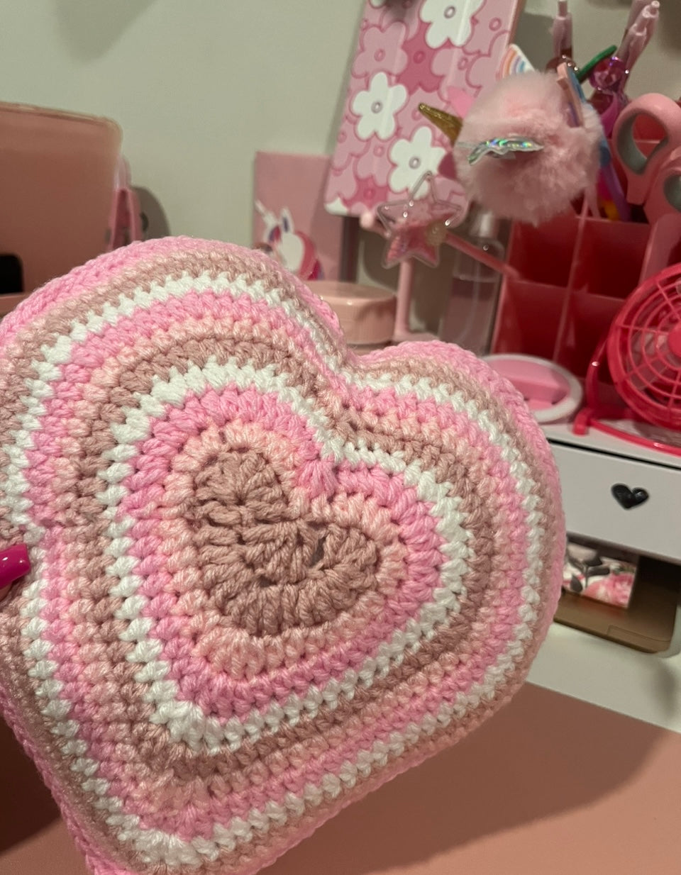 Custom Crochet Heart Accent Pillow (Made to Order)