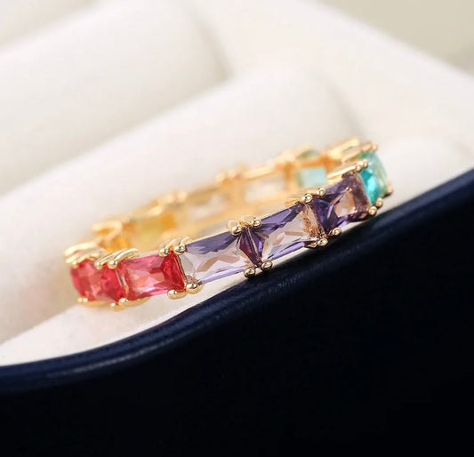 Gold Rainbow Band Ring